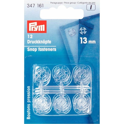Prym I - Drukknoop aannaaibaar 13mm transparant