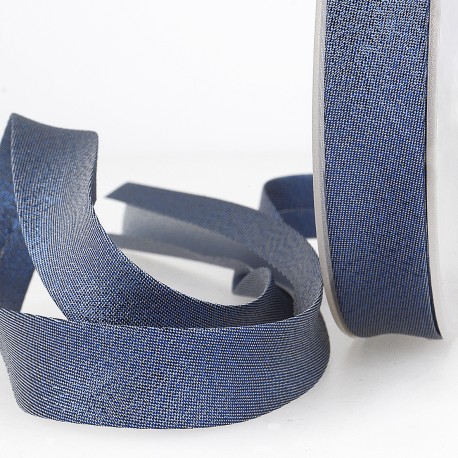 Biais metallic 20mm - marineblauw 23