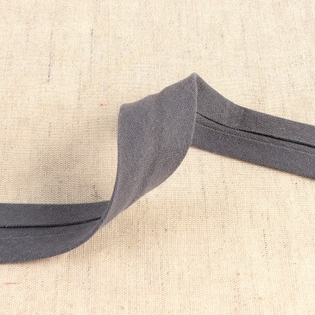 Biais gauze 25mm - donkergrijs 38