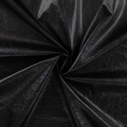Polyester foil - Creased zwart