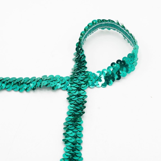 Pailletten rekbaar lint 30mm - groen 526