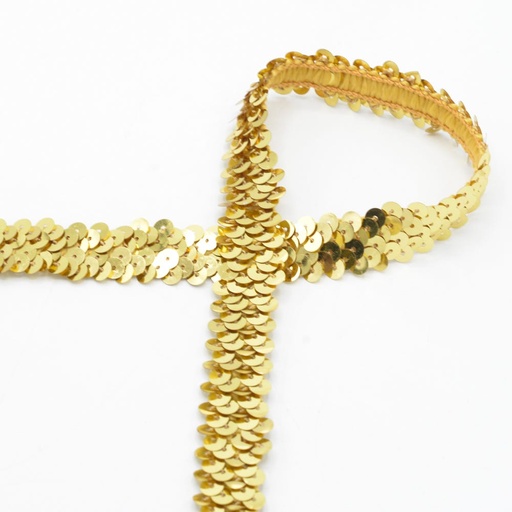 Pailletten rekbaar lint 30mm - goud 575