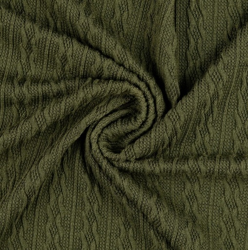 Gebreid - Vlechten donker khaki