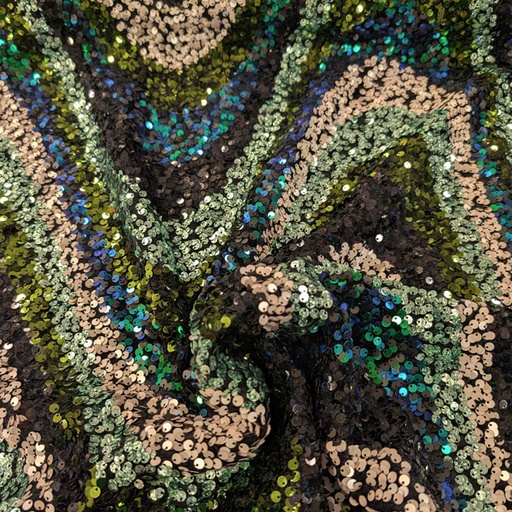 Pailletten - Golf blauw munt zilver