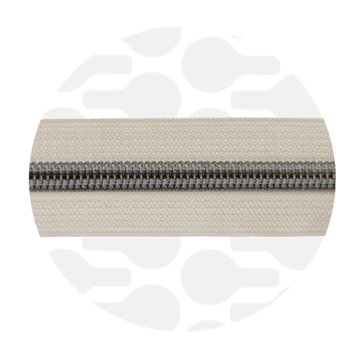 Rits spiraal 100cm - Ecru met donkergrijze spiraal