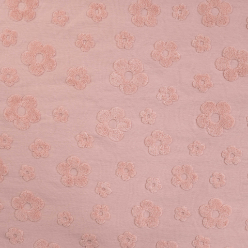 Jersey - Sponsen bloempje roze