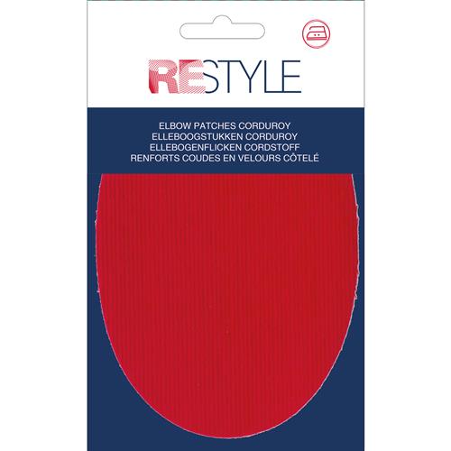 Knie-/ellebooglap - ribfluweel fel rood