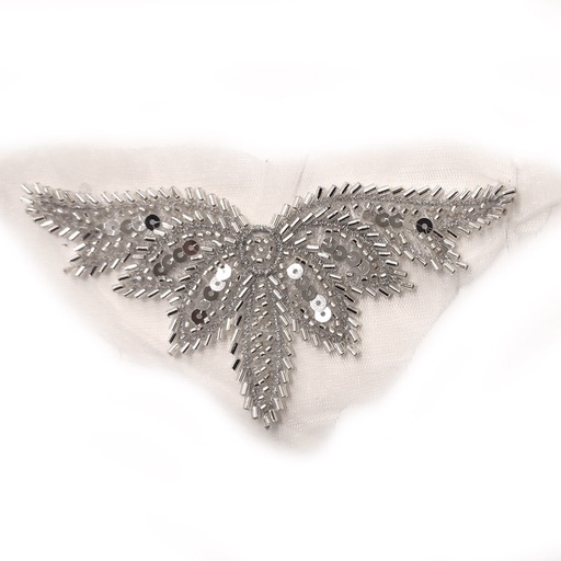 Applicatie parel - bloem zilver 101