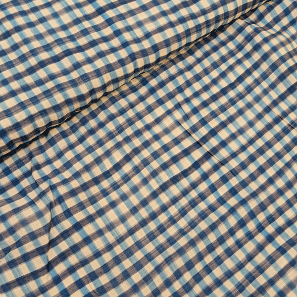 Viscose - Aquarel blauw raster