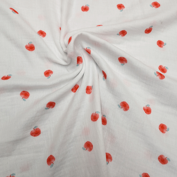 Tetradoek - Appel aquarel wit