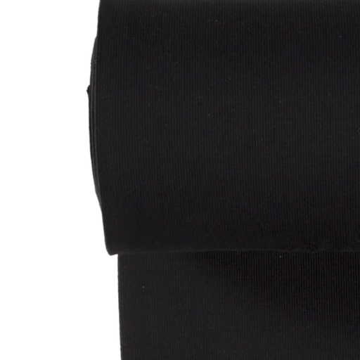 Boordstof - Fijne ribbel zwart 69