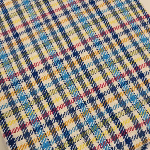 Katoen - Grote carreaux turkoois four