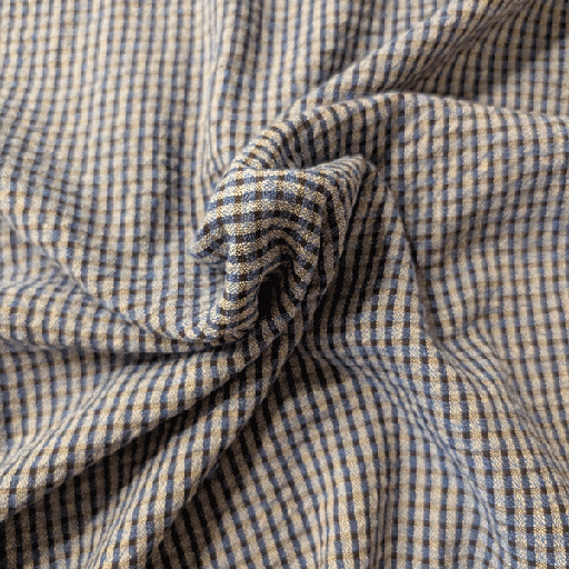 Seersucker - Mini carreauw blauw grijs four