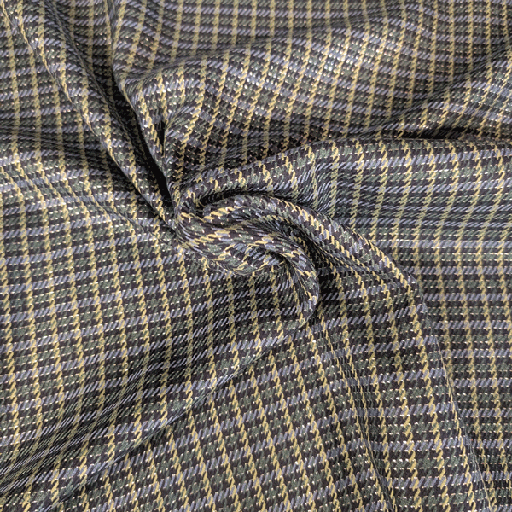 Broekstof - Mini pied de coq groenblauw zilver four