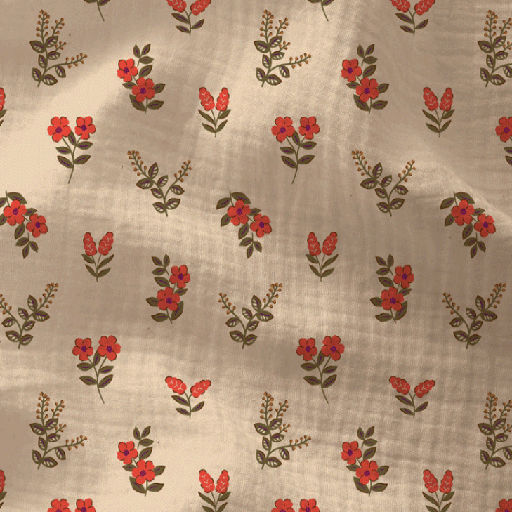 Double gauze - Bloemen steeltjes 