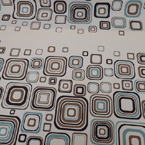 Deco stof - bruin muntgroen retro