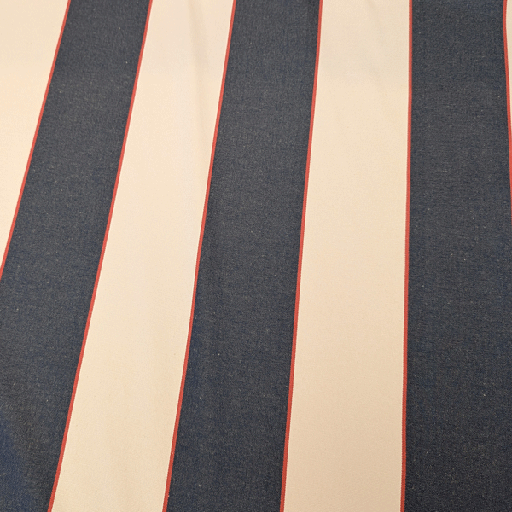 Deco stof - Strepen creme jeansblauw