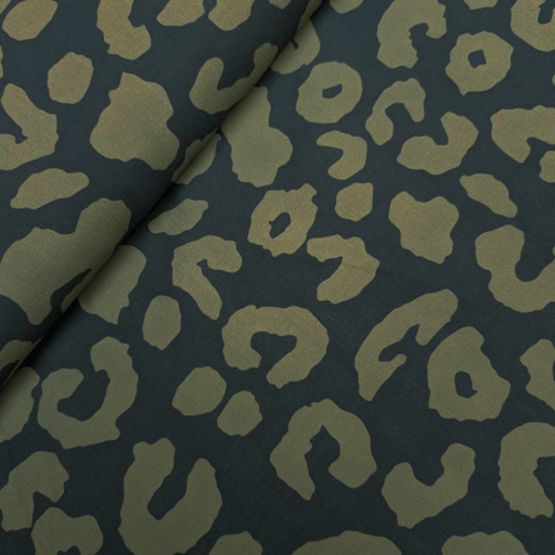 Viscose - black green leopard