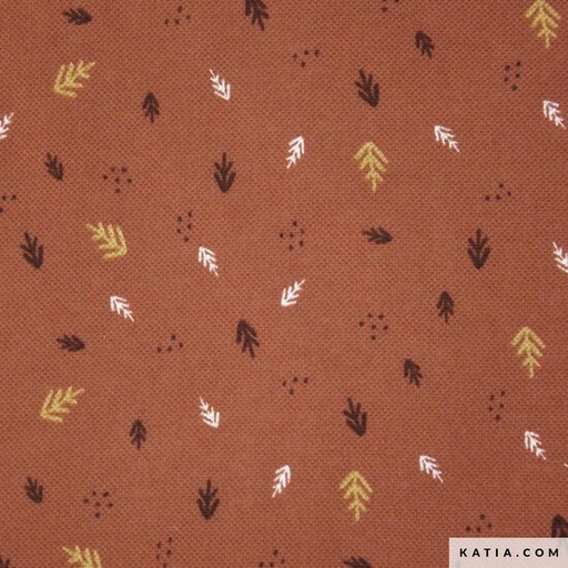 Jersey pique - Roest met veren katia