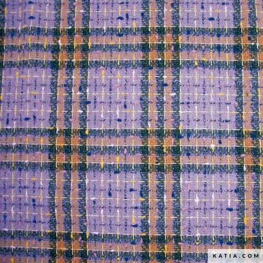 Tweed - Paars careaux groen katia
