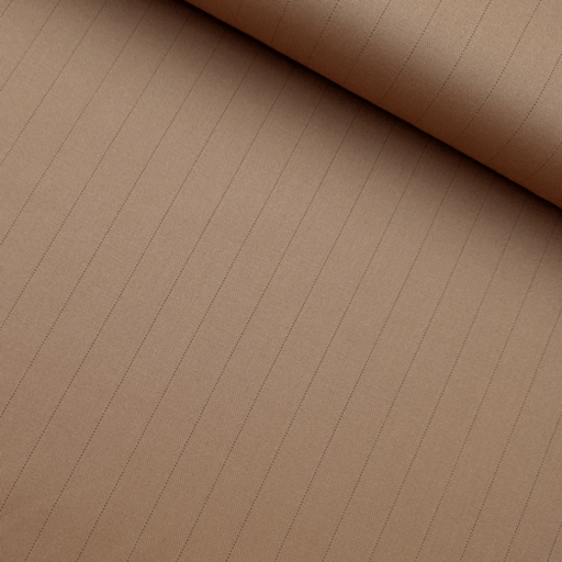 Polyester - Krijtstreep peanutbrown