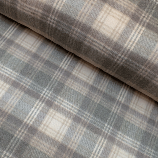 Mantelstof - Wilma carreaux beigegreige