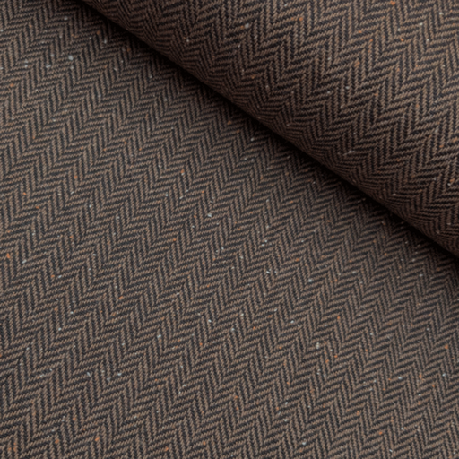 Mantelstof - Wilma visgraat donkerbruin