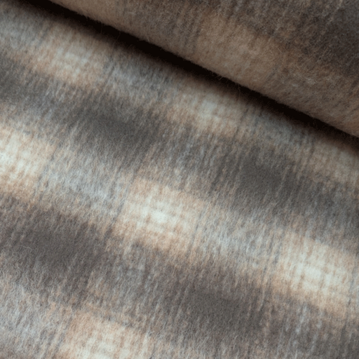 Mantelstof - Wilma carreaux bruin beige
