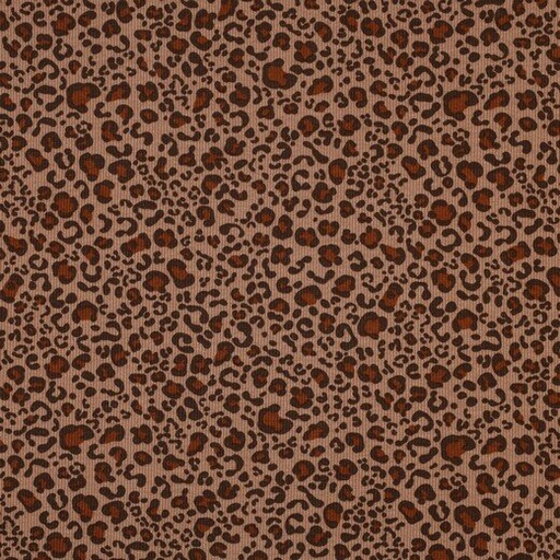 Rib jersey - Leopard donkerbeige