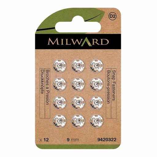 Milward - Manteldrukkers 9mm - nikkel (12st)