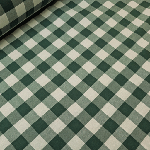 Katoen 280cm - Vichy ruit donkergroen (29mm)