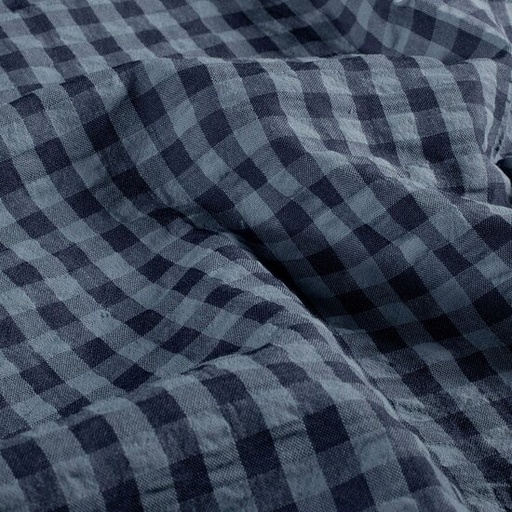 Katoen seersucker - vichy blue blue 10mm