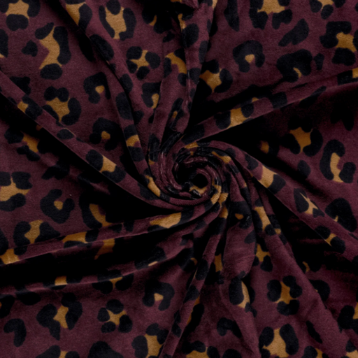 Nicky velours - Luipaard aubergine
