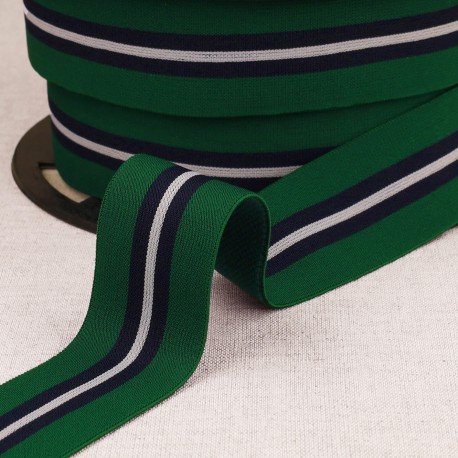 Elastiek 32mm - Multi streep groen 67