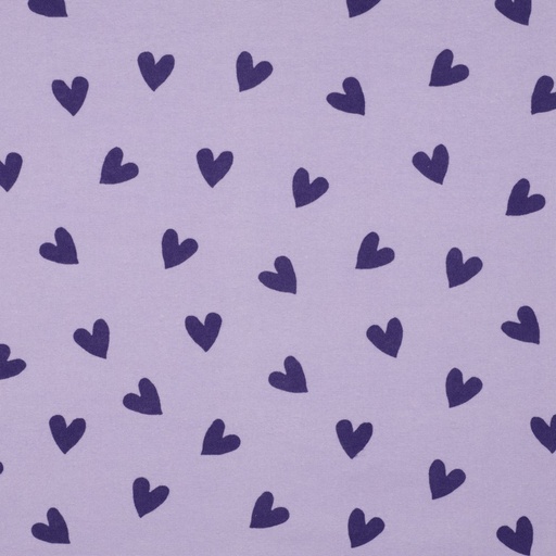 Flanel - Lila met hartjes