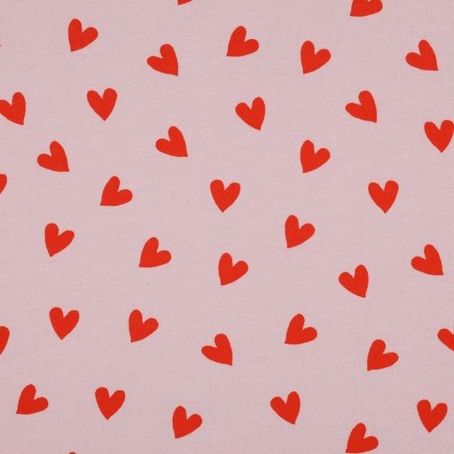 Flanel - Roze met hartjes
