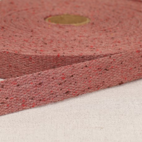 Tassenband 20mm - Spikkel wijnrood 72