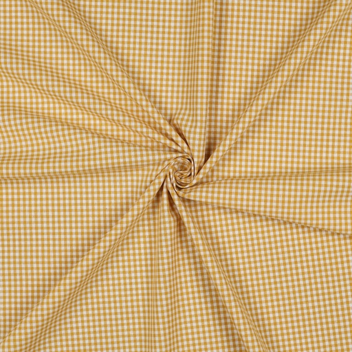 Katoen - vichy ruit oker (3mm)