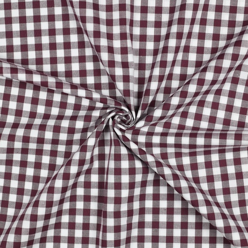 Katoen - vichy ruit aubergine (3mm)