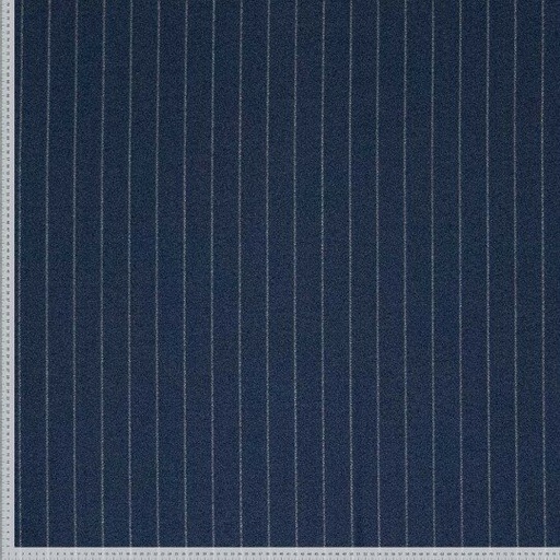 Bamboo broekstof - Blauw met grijze krijtstreep