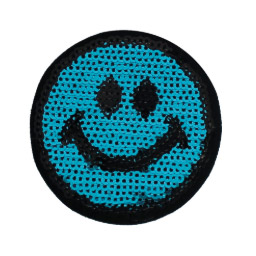 Applicatie - Paillet smiley blauw