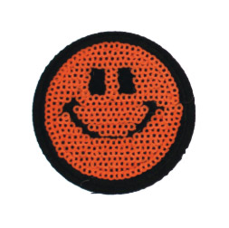 Applicatie - Paillet smiley oranje