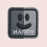 Applicatie - happy smiley grijs