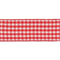 Sierlint 25mm - Vichy ruit rood