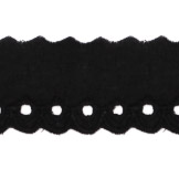 Broderie anglaise 30mm - bogen zwart