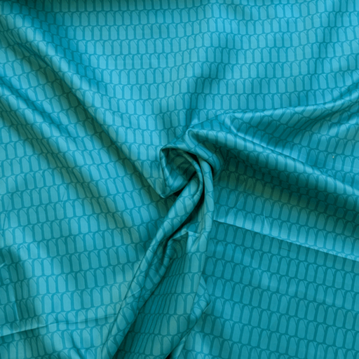 Voering - Blauw met grafische tekening 