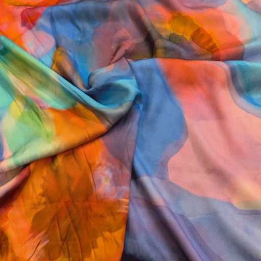 Viscose - Aquarel bloem paars fi