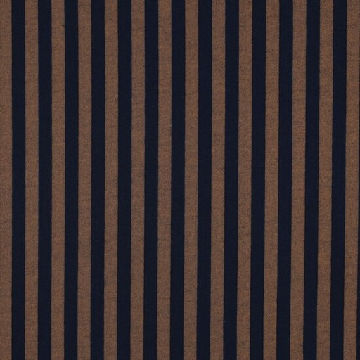 Katoen - Strepen marine bruin 10mm