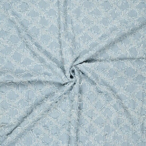 Denim - Strepen,ruffles en ruiten blauw