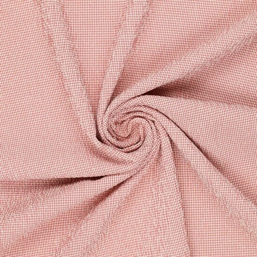 Damesstof - Crinckle vichy zachtroest